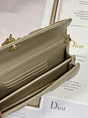 Dior Mini Miss Dior Bag Beige Gold Butterfly Studs 21x11.5x4.5cm - 3