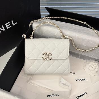 Chanel 23P Flap Bag Mini White 15.5x12x6cm