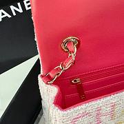 Chanel 24C Mini Flap Bag Tweed White & Red 20cm  - 5