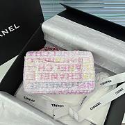 Chanel 24C Mini Flap Bag Tweed White & Red 20cm  - 4