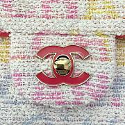 Chanel 24C Mini Flap Bag Tweed White & Red 20cm  - 2