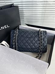 Chanel Medium Flap Bag Navy Blue Caviar Silver 25cm - 4