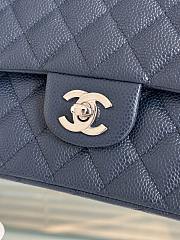 Chanel Medium Flap Bag Navy Blue Caviar Silver 25cm - 3