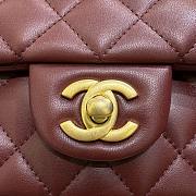 Chanel Top Handle Flap Bag Wine Gold 20cm - 2
