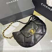 Chanel 19 Hobo Bag Black Lambskin Mixed Metal Hardware 30x21x7.5cm - 3