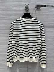 Dior White Stripe Sweatshirt Long Sleeve  - 3