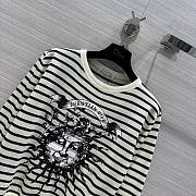 Dior White Stripe Sweatshirt Long Sleeve  - 2