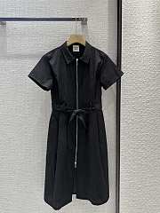 Hermes Jacquard Collared Dress Black - 1