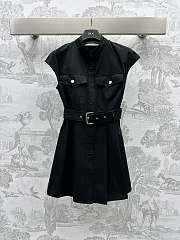 Dior Short Dress Black Cotton Gabardine - 1