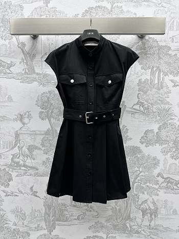 Dior Short Dress Black Cotton Gabardine