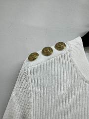 Balmain Embellished Logo White Knit Jumper - 3