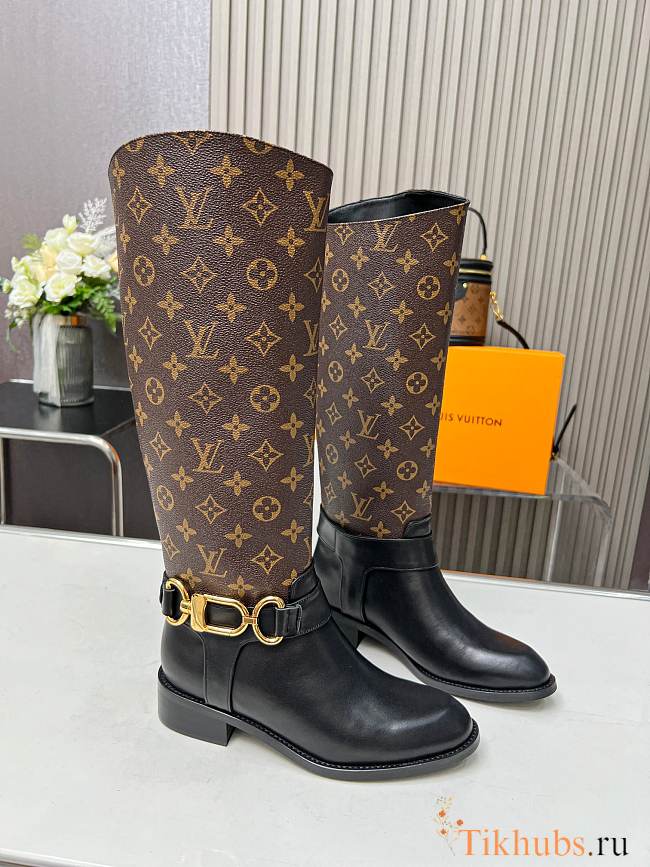 Louis Vuitton LV Monogram Black High Boots - 1