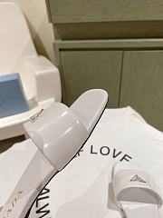 Prada White Leather Slides - 2