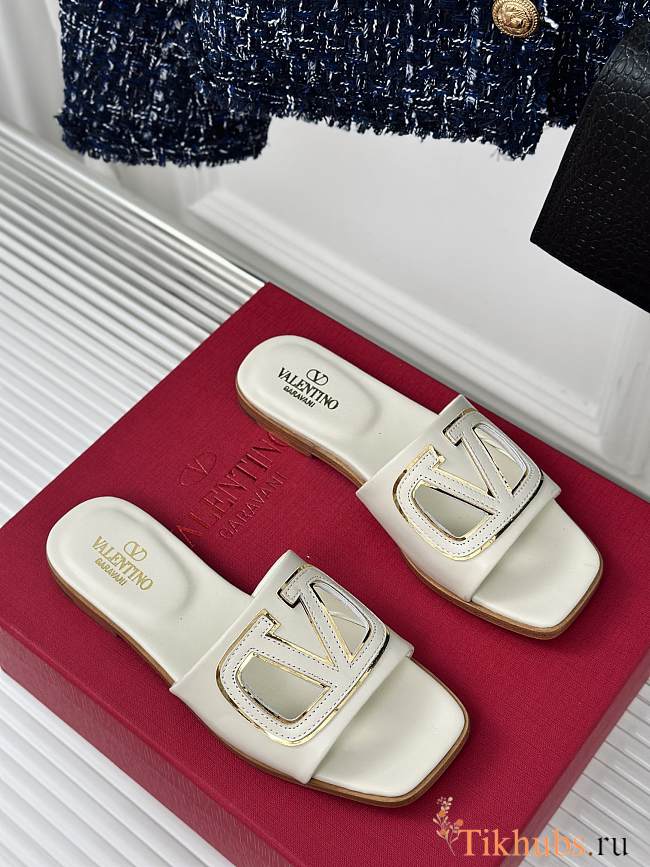 Valentino Garavani White Slides - 1