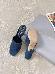 Gucci GG Slide Sandal Blue Denim 5.5cm - 5