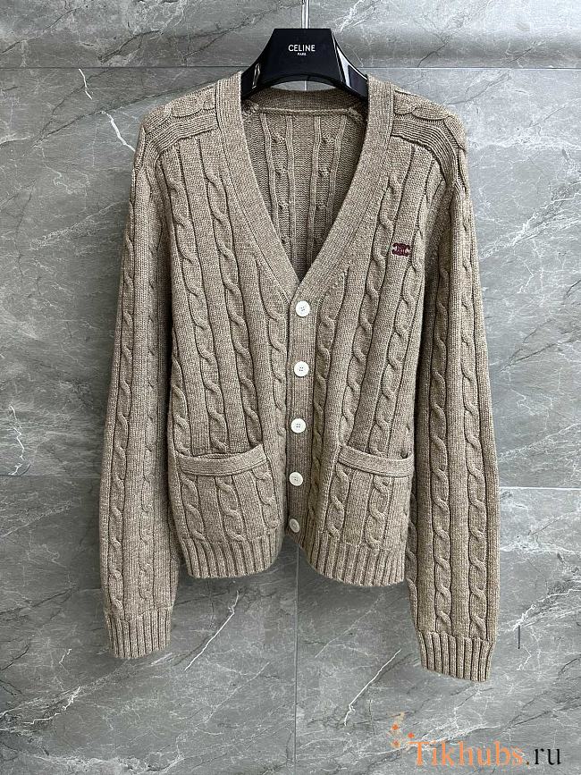 Celine Homme Triomphe Suede Cable Cardigan - 1