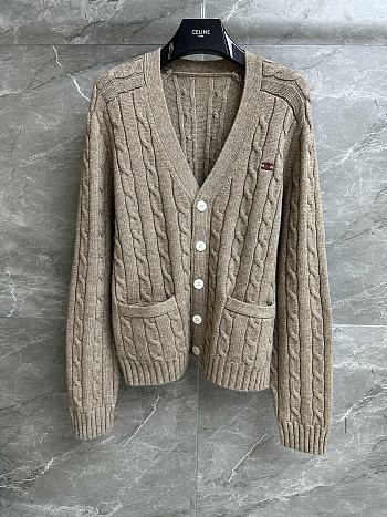 Celine Homme Triomphe Suede Cable Cardigan