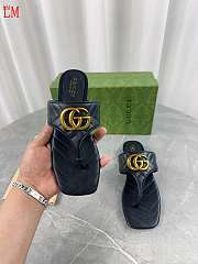 Gucci Women's Black Double G Thong Sandals - 1