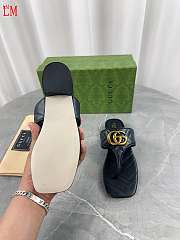 Gucci Women's Black Double G Thong Sandals - 4