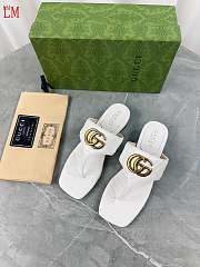 Gucci Women's White Double G Thong Sandals - 2