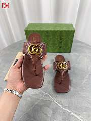 Gucci Women's Brown Double G Thong Sandals - 2