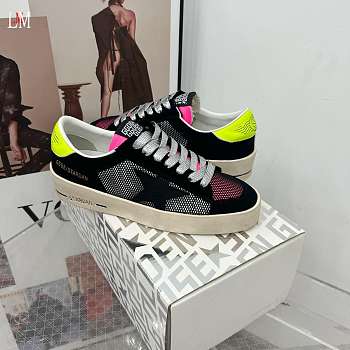 Golden Goose Stardan White Black Pink Yellow Suede Sneaker