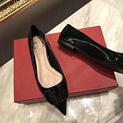 Valentino Garavani VLogo Leather Ballerina Black - 3