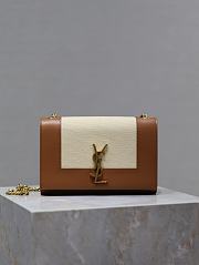 YSL Kate Small Canvas Leather Natural 20x13x6cm - 1