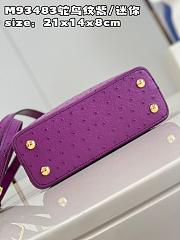 Louis Vuitton LV Mini Capucines Purple Ostrich 21x14x8cm - 3