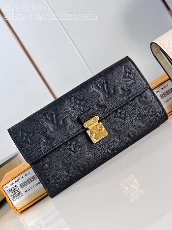 Louis Vuitton LV Sarah Wallet Black 19x11x3cm