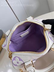 Louis Vuitton LV Speedy White Purple Bag 20cm - 3