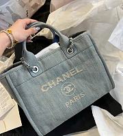 Chanel Shopping Tote Bag Denim Blue 32x5x24x15.5 - 1