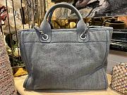 Chanel Shopping Tote Bag Denim Blue 32x5x24x15.5 - 5