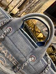Chanel Shopping Tote Bag Denim Blue 32x5x24x15.5 - 2