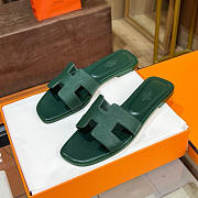 Hermes Oran Slides Dark Green - 3