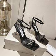 Jimmy Choo Jaxon 95 Patent Black Leather Sandals - 1