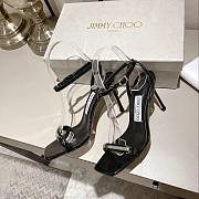 Jimmy Choo Jaxon 95 Patent Black Leather Sandals - 3