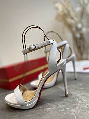 Christian Louboutin Queen Ankle Strap Sandal White Heel 10cm - 4