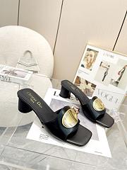 Dior Forever Heeled Slide Black Calfskin 5cm - 1