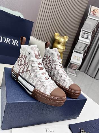 Dior B23 Oblique High Top Sneaker Brown White