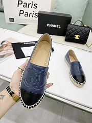 Chanel Espadrille Navy Black Leather - 2