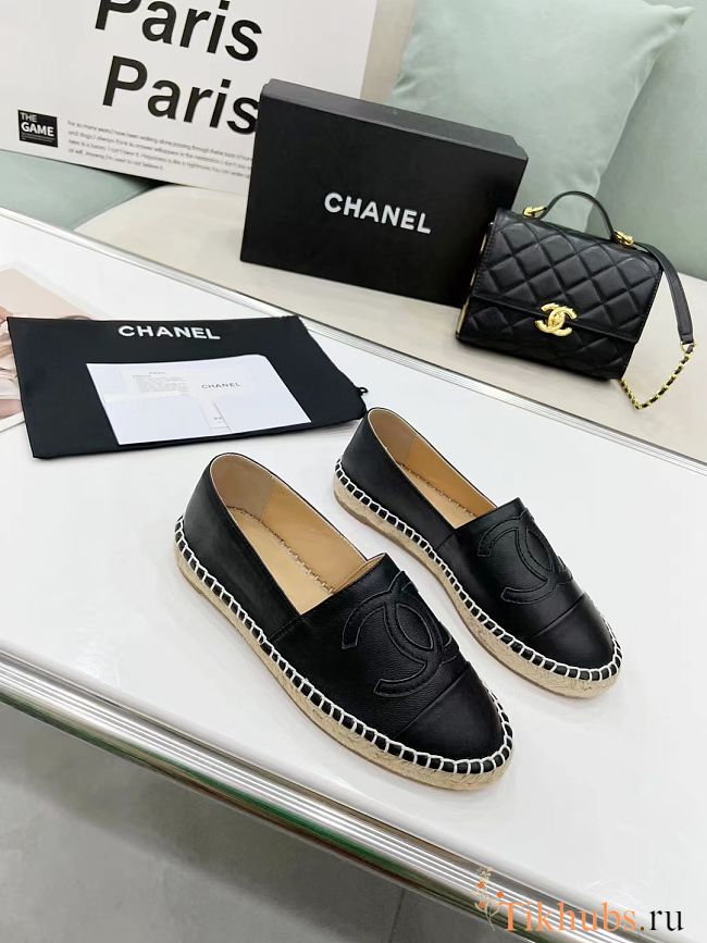 Chanel Espadrille Black Leather - 1