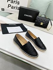 Chanel Espadrille Black Leather - 1