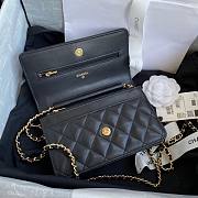 Chanel Wallet On Chain Woc Black Lambskin Gold 19cm - 5