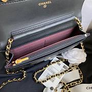 Chanel Wallet On Chain Woc Black Lambskin Gold 19cm - 4