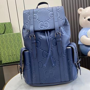 Gucci Jumbo GG Backpack Blue 41x34x12cm