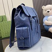 Gucci Jumbo GG Backpack Blue 41x34x12cm - 6