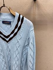 Louis Vuitton LV Cable-Knit Wool Blue Sweater - 5