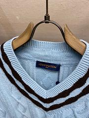 Louis Vuitton LV Cable-Knit Wool Blue Sweater - 4