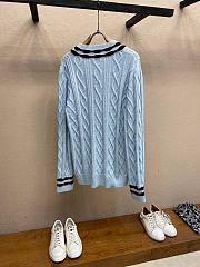 Louis Vuitton LV Cable-Knit Wool Blue Sweater - 2